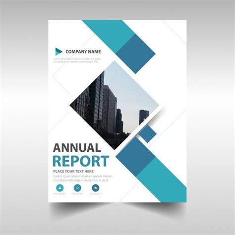 Blue Creative Annual Report Book Cover Template Free Vector Report