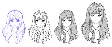 Anime Hairstyles Long Hair How To Draw Anime And Manga Hair Female