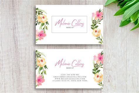 floral business card template creative daddy