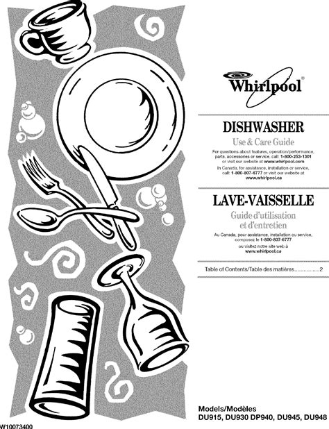 Your kohler whirlpool bath is equipped with a cord and plug. Whirlpool DU930PWSS0 User Manual DISHWASHER Manuals And ...