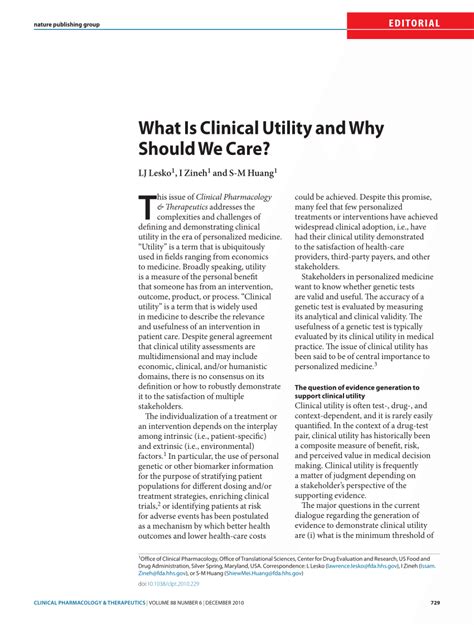 Pdf What Is Clinical Utility And Why Should We Care