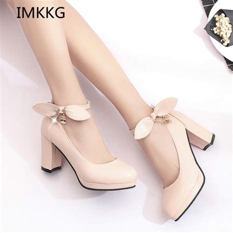 Imkkg New 2017 Summer Women Shoes Mary Jane Ladies High Heels White