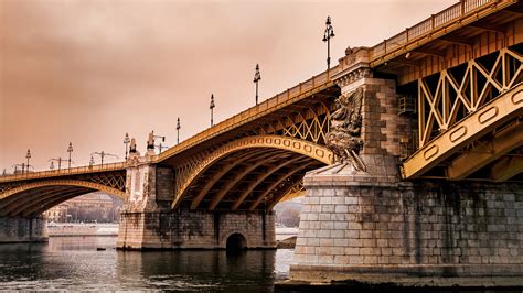 Margaret Bridge River Danube Budapest Full Hd Desktop Wallpaper