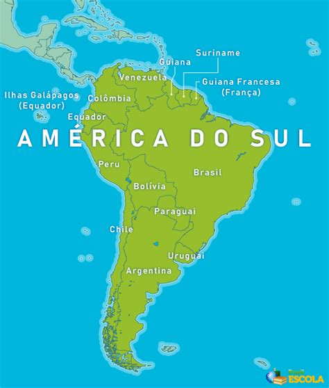 Am Rica Do Sul Pa Ses Mapa Geografia Hist Ria Brasil Escola