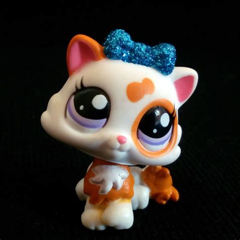 Littlest Pet Shop 2327 Kitten Cat Baby Lps Toy Hasbro White Glitter