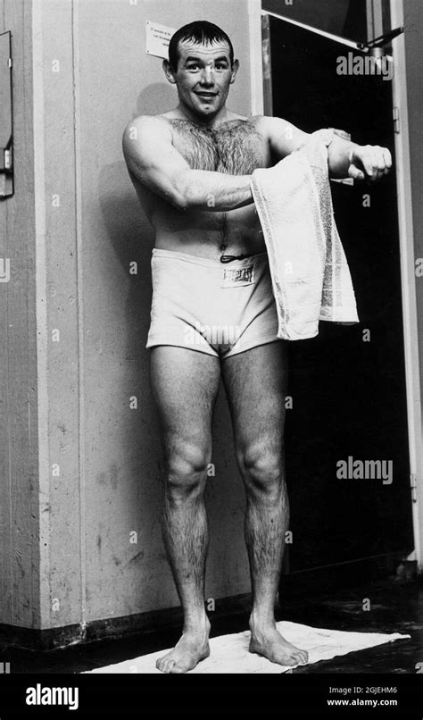 Swedish Heavyweight Boxing Champion Ingemar Johansson Pictured After A Training In 1962 Stock