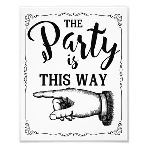 This Way Party Wedding Sign Left Arrow