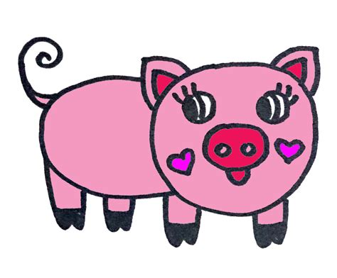 How To Draw A Cute Pig Easy