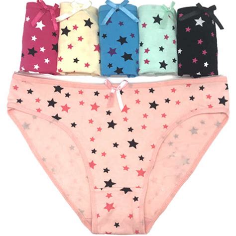New Cotton Girls Panties Underwear Cute Stars Print Girl G String Teen