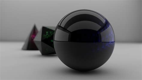 Digital Art Render Cgi Ball Sphere 3d Black Simple