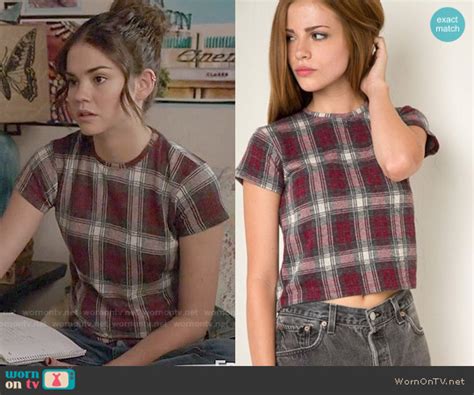 Wornontv Callies Plaid Tee On The Fosters Maia Mitchell Clothes And Wardrobe From Tv