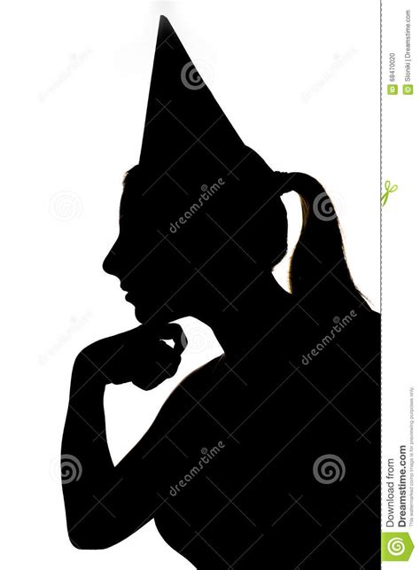 Silhouette Of Girl Thinking Stock Photo Image Of Funny Shot 68470020