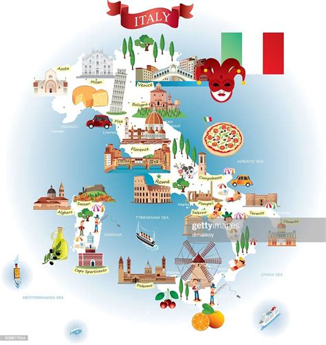 Cartoon Map Of Italy High Res Vector Graphic Getty Images