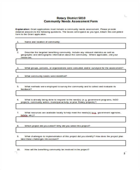 Free 31 Needs Assessment Forms In Pdf Ms Word Excel