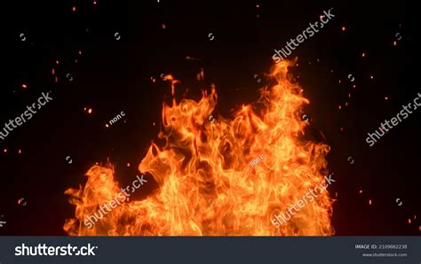 3d Fire Burning Embers Glowing Fire Stock Illustration 2109862238