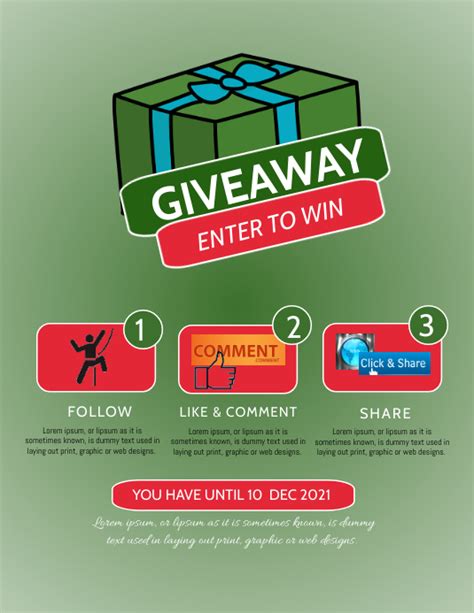 Copy Of Giveaway Flyer Template Postermywall