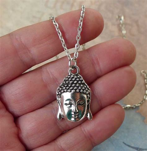Buddha Necklace Everyday Silver Buddhist Jewelry Silver Enchantments