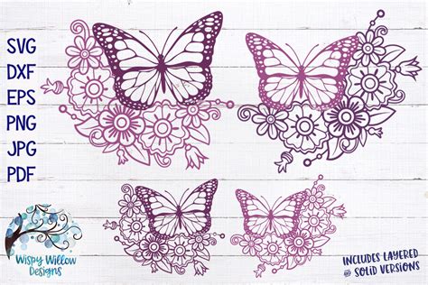 Floral Butterfly Bundle SVG |Butterfly and Flowers SVG