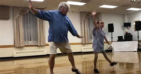 grandpa and granddaughter tap dancing duo has everyone cheering