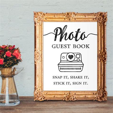 Photo Guest Book Snap It Shake It Stick It Sign It Etsy Wedding