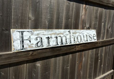 Large White Farmhouse Sign Wood Farm Sign By Brushlightgold