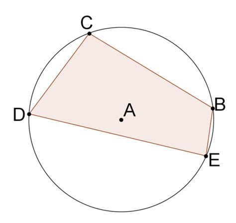 Opposite angles in a cyclic quadrilateral adds up to 180˚. Example A