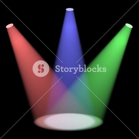 Spotlights Shining On A Small Stage With Black Background Royalty Free