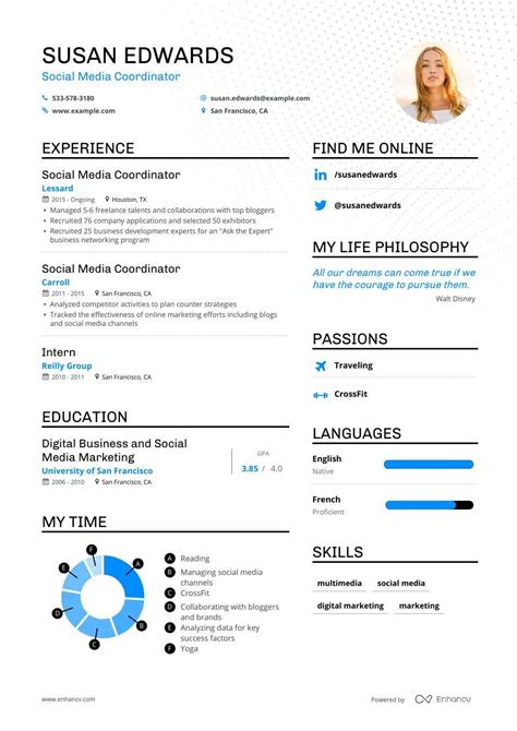 Guide to all social media resumes. Social Media Coordinator Resume Samples and Writing Guide for 2020 | Enhancv.com