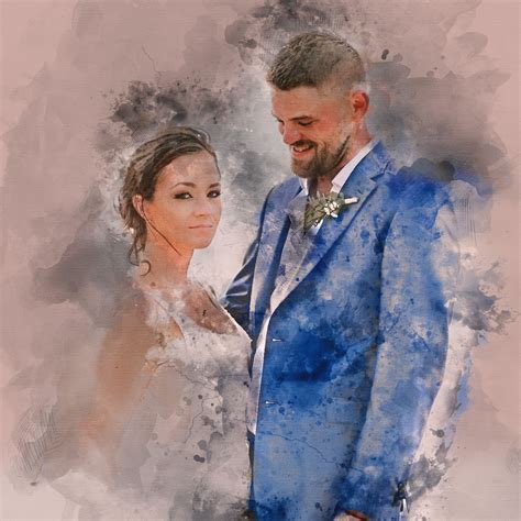 Wedding Portrait Painting Painting From Photo Watercolor Bridal