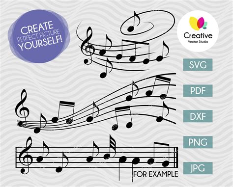 Music Notes SVG Bundle Cut File | Creative Vector Studio