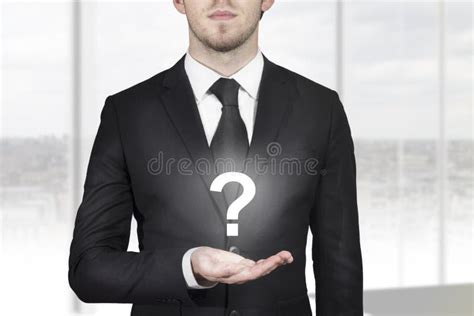 Businessman Holding Question Mark Stock Photo Image Of Businessman