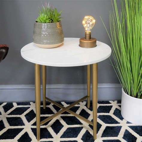 White And Gold Marble Side Table Marble Side Tables Side Tables