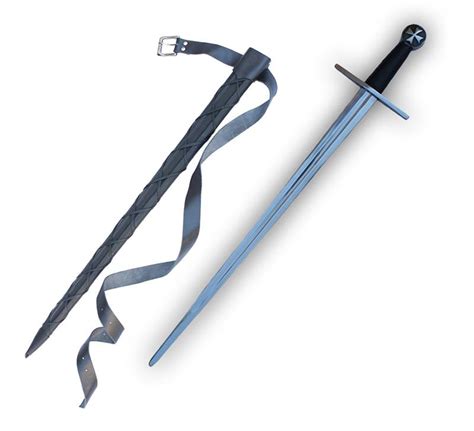Crusader Sword With Scabbard And Belt Full Functional Battle Ready