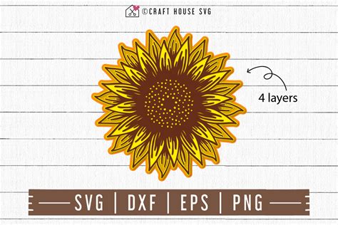 3d Layered Sunflower Svg Craft House Svg