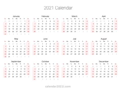 2 2021 yearly calendar template word & editable pdf. Pin on 2021 Calendars
