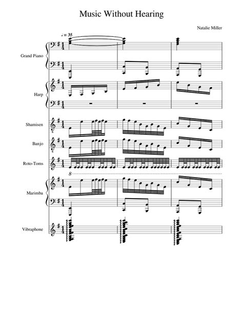 Music Without Hearing Sheet Music For Piano Vibraphone Marimba Harp