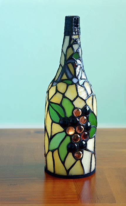 Stained Glass Wine Bottle By Sally Weigand Glass Bottles Art Wine Bottle Glass Bottle Crafts