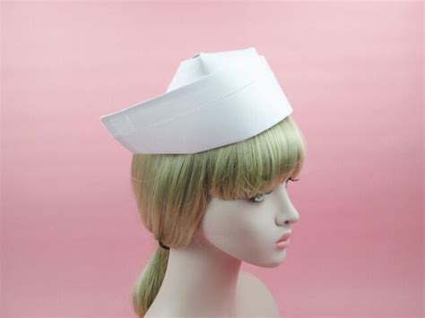 Nurse Hat Vintage Traditional White Nurses Cap Sisters Scrub Hem