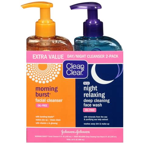 Clean And Clear 2 Pack Day And Night Face Wash Oil Free And Hypoallergenic
