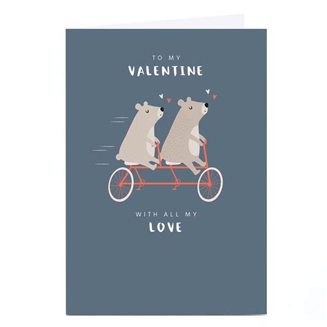 buy personalised klara hawkins valentine s day card tandem bears for gbp 2 29 card factory uk