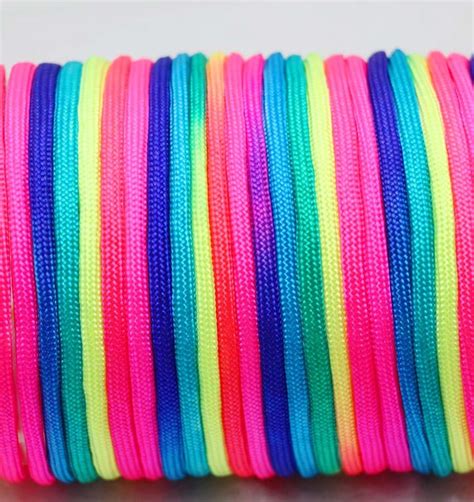Rainbow Color 550 Paracord Cord Rope Type Iii 7 Strand Etsy
