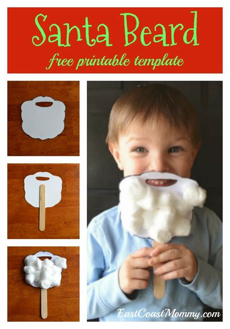 Santa Beard Craftincluding A Free Printable Template Preschool