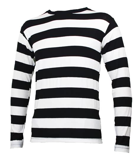 Tragic Mountain Long Sleeve Black White Striped Mens Shirt Medium