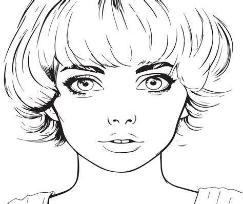 Adult Coloring Page Womans Face 27682300 Vector Art At Vecteezy