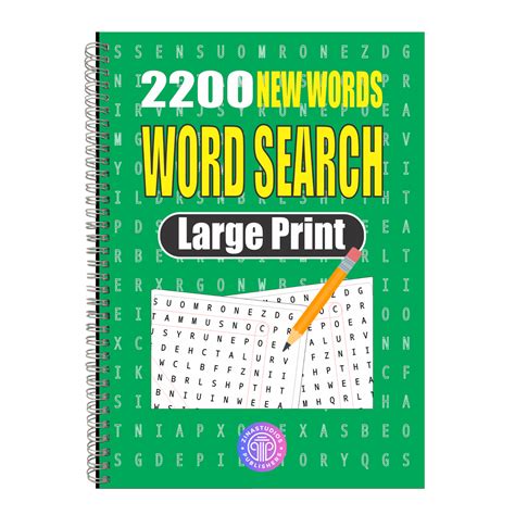 Word Search Book Puzzle Activity Adults Seniors Large Big Print Fun Pad