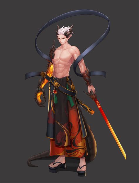 Artstation Half Dragon Warrior