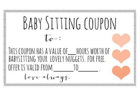 Babysitting Coupon 15 Examples Illustrator Design Word Pages