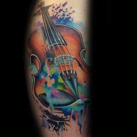50 Violin Tattoo Designs For Men Music Instrument Ink Ideas