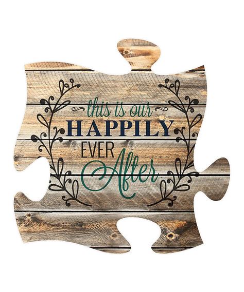 Puzzle piece photo frame wall decor p graham dunn connect mix match lot 2 new. Look at this Wood 'Happily Every After' Puzzle Piece Wall ...