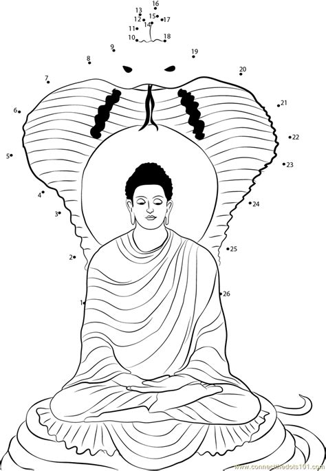 Buddha Spirituality Dot To Dot Printable Worksheet Connect The Dots